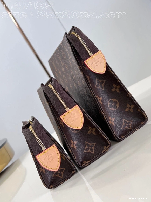 Cheap LOUIS Trio Pouch-25*20*5.5cm VUITTON Toilet 0818
